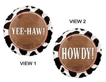 18" Howdy Yeehaw Foil Balloon
