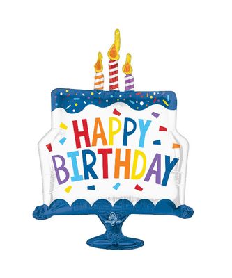Large Shape Tiered Cake Happy Birthday Balloon – 29" Large Shape Tiered Cake Happy Birthday Balloon – 29"
