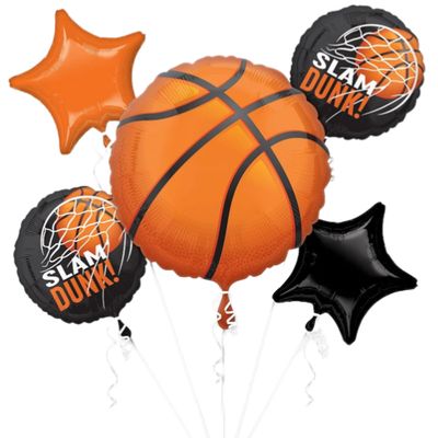 Basketball Slam Dunk Balloon Bouquet – 5pc