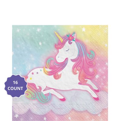 Enchanted Unicorn Beverage Napkins – 16ct, 2-Ply, 5" x 5"
