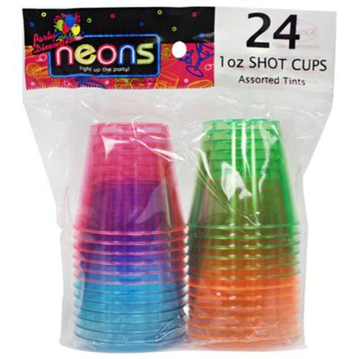1 OZ  Neon Shot cups 24ct