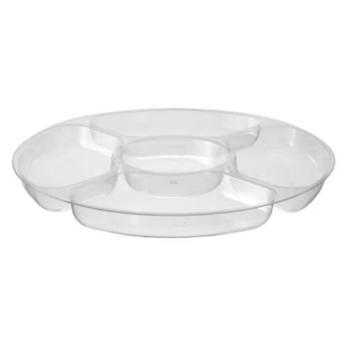 Clear Compartment Trays – Round Plastic Serving Trays, SIZE &amp; VARIETY: 12"