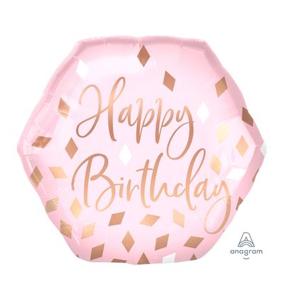 Blush Happy Birthday Foil Balloon – 23"