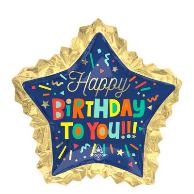 Happy Birthday To You Bright Blocks Foil Balloon – 34"
