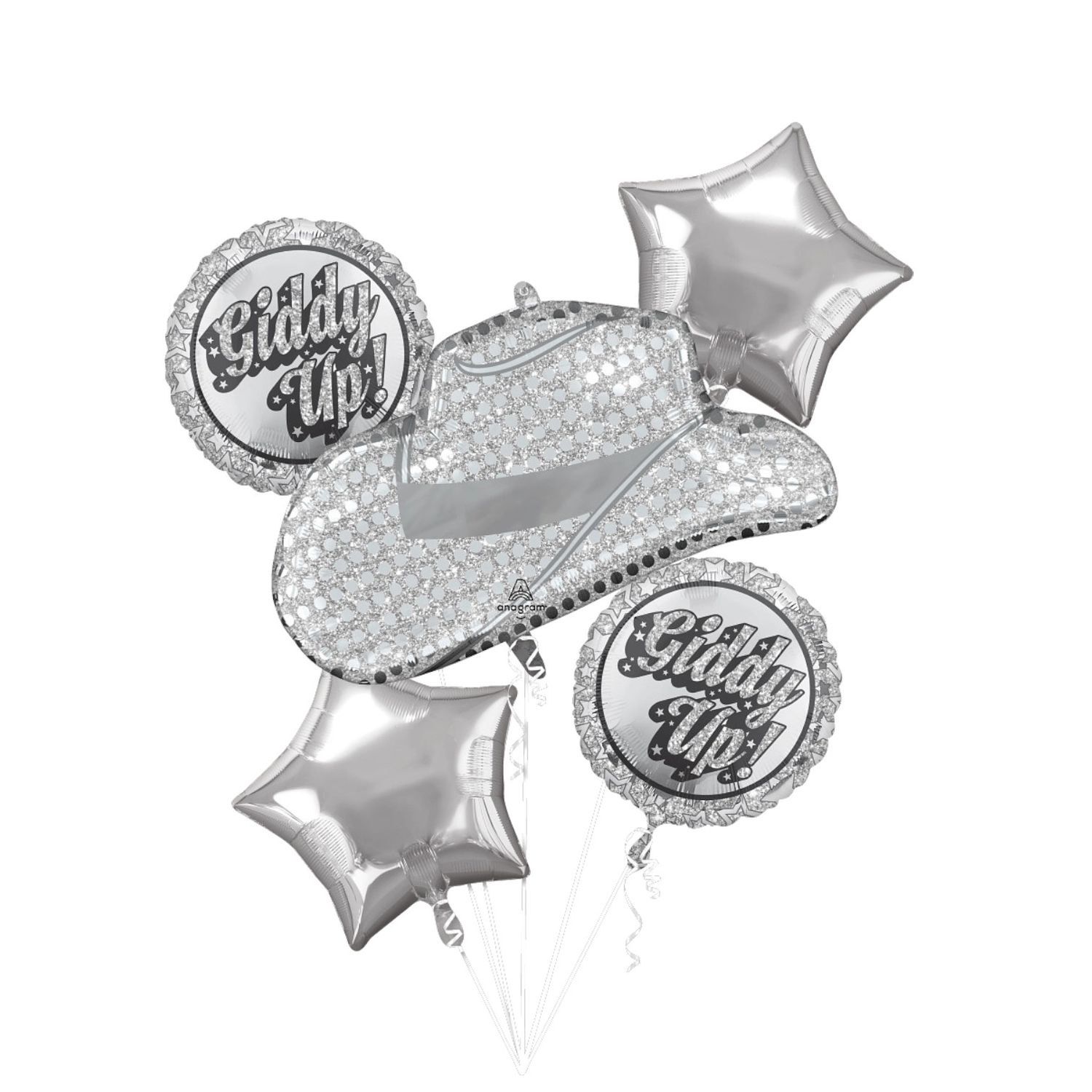 Disco Country Western Balloon Bouquet – 5 pcs