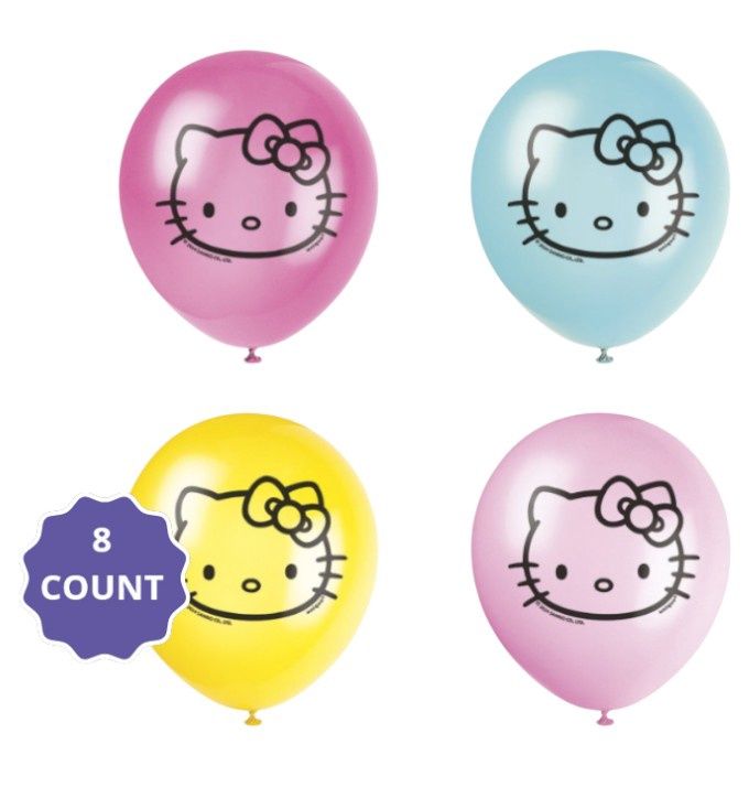 Hello Kitty and Friends Assorted 12" Latex Balloons – 8ct(Un-inflated)