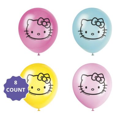 Hello Kitty and Friends Assorted 12" Latex Balloons – 8ct(Un-inflated)