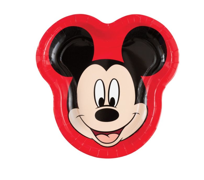 Disney Mickey Mouse Shaped 9" Dinner Plates  8ct