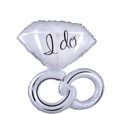 Large Shape "I Do" Wedding Rings Foil Balloon – 30"