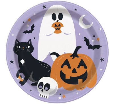 Halloween Night Round 9" Dinner Paper Plates – 8ct