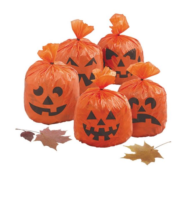 Pumpkin Hanging Leaf Bags  20ct