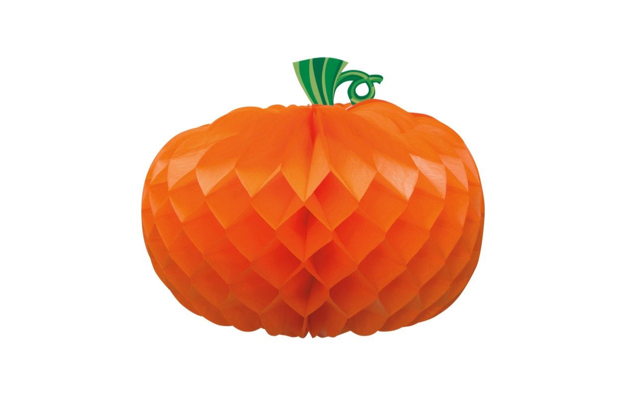 Pumpkin Shaped Honeycomb Centerpiece  10.75"
