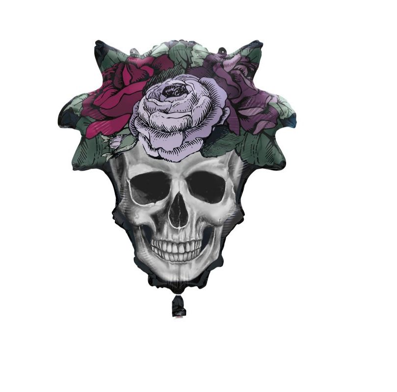 Floral Skull Giant Shaped Foil Balloon – 21"