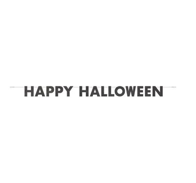 Black Glitter "Happy Halloween" Banner  9 ft