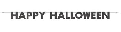 Black Glitter "Happy Halloween" Banner  9 ft
