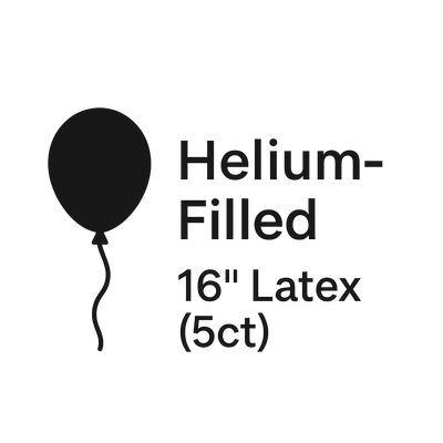 Helium filled for 16" latex 5ct