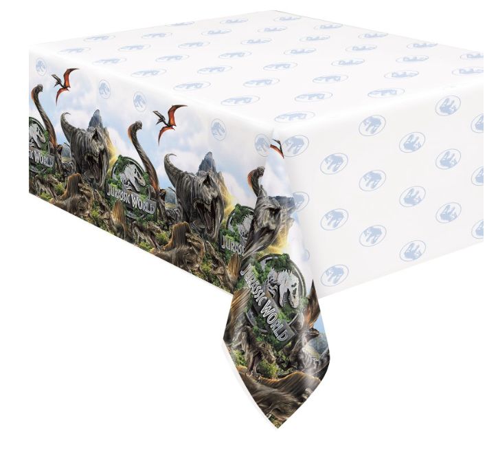Jurassic World 4 Rectangular Plastic Table Cover – 54" x 84"