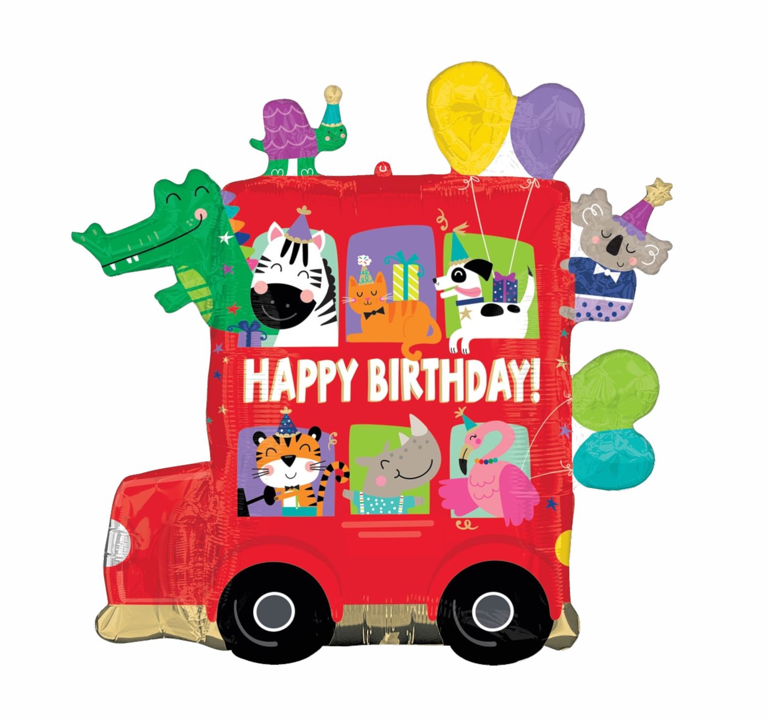 Happy Birthday Party Bus Foil Balloon – 28"