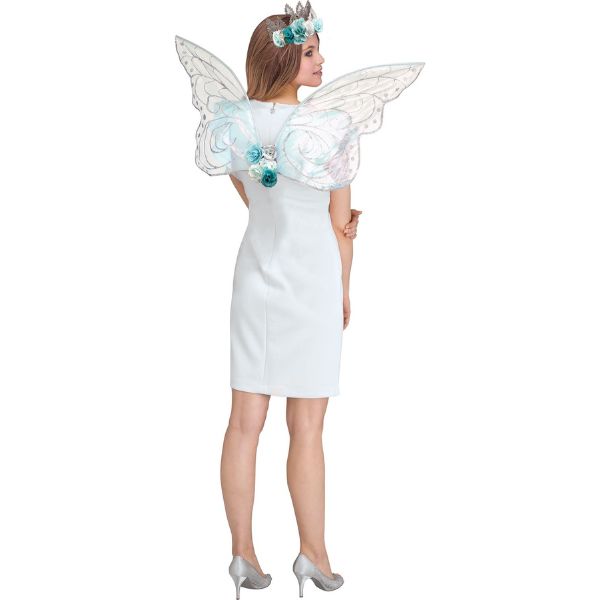 Opaline Shimmer Fairy Wings – Adult (Silver &amp; Blue)