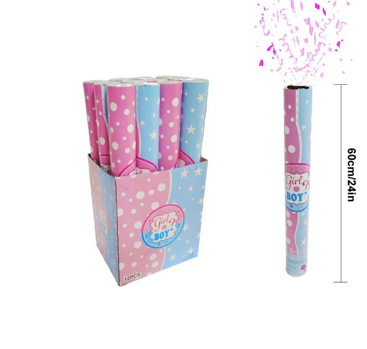 Giant Gender Reveal Confetti Popper – 24", Color: Pink