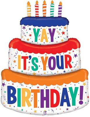 Large Shape “Yay It’s Your Birthday” Cake Special Delivery – 48"