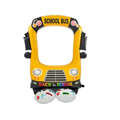 56" AirLoonz Back to School Bus Selfie Frame Balloon