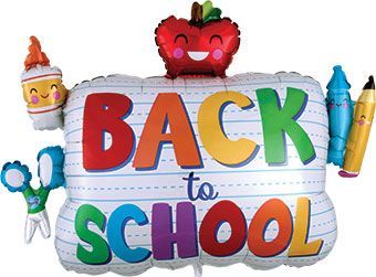 34" Back to School Icons Foil Balloon