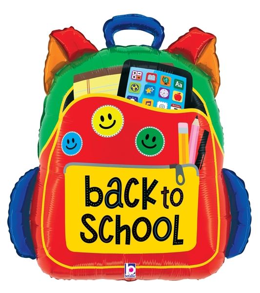 25" Back to School Backpack Foil Balloon