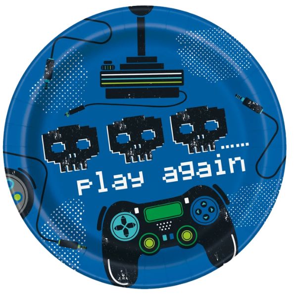 Gamer Birthday Round 7" Dessert Plates 8ct