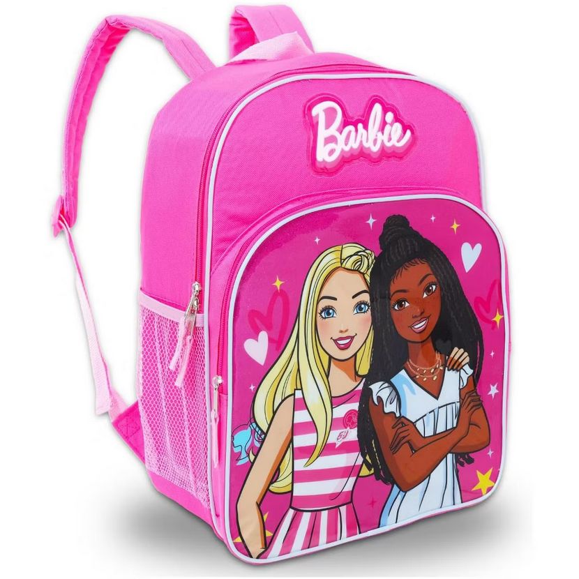 Barbie &amp; Friend 16" Pink Girls Backpack with Front Pocket