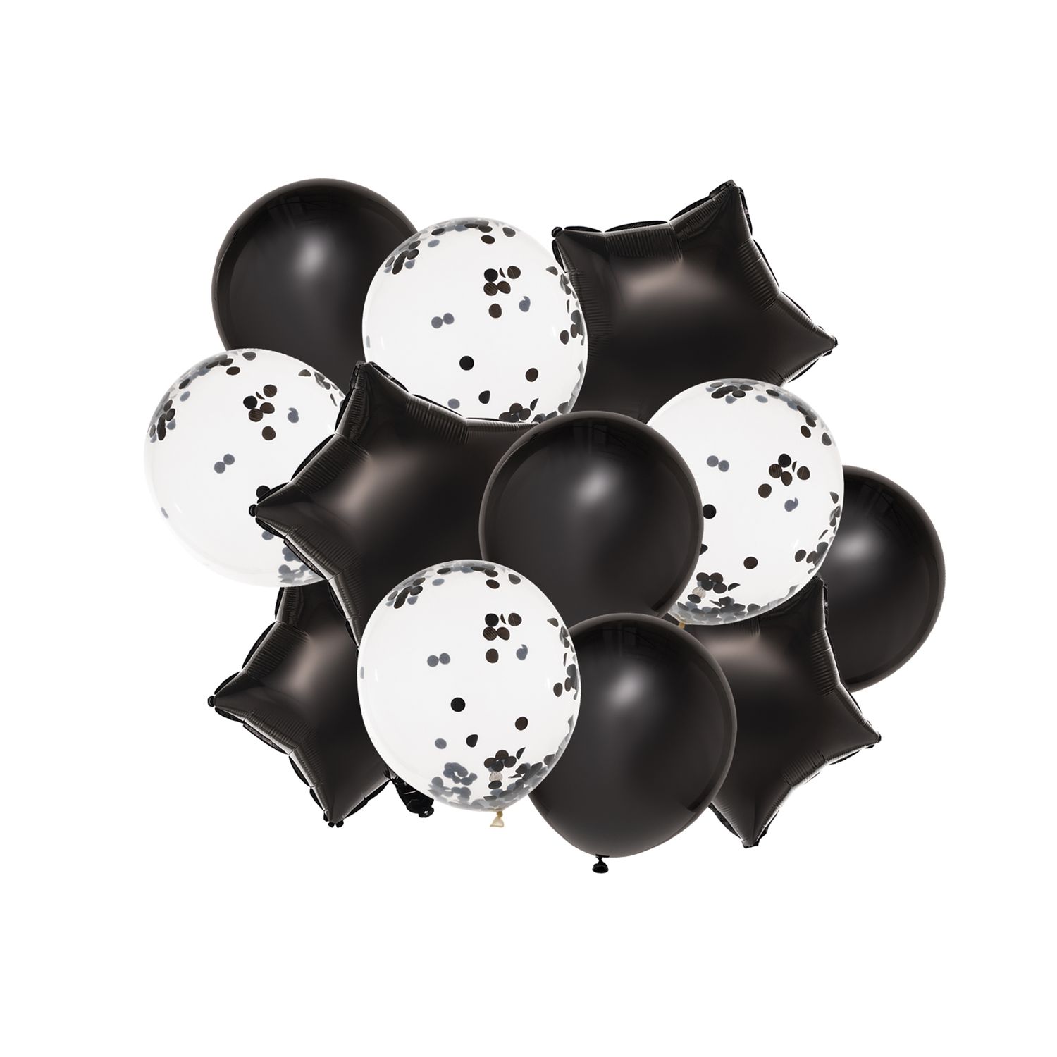 Balloon Bouquet – 12 Count(UN- INFLATED) FLAT, Color: Black