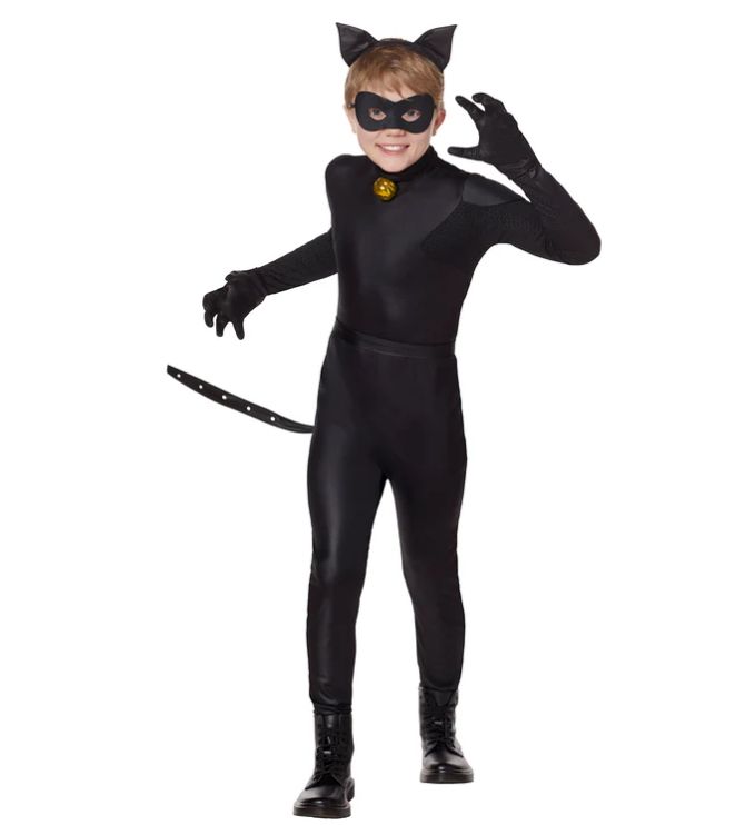 Child GIRL Miraculous Cat Noir Costume, INSPIRIT SIZE: S