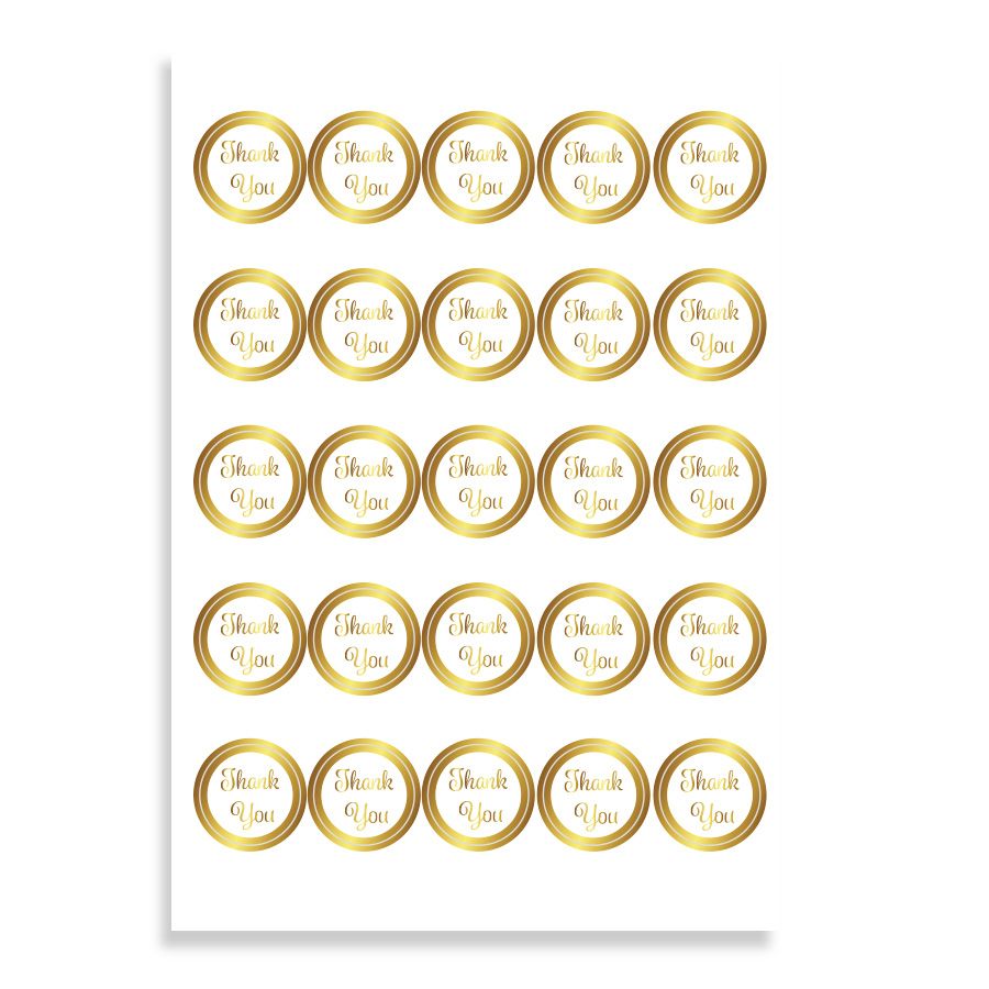"Thank You" Sticker Labels 1" 100 labels/bag