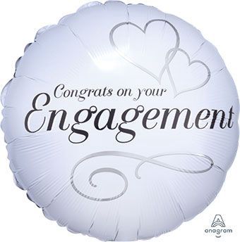 18" Two Hearts “Congrats on Your Engagement” Foil Balloon