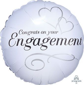 18" Two Hearts “Congrats on Your Engagement” Foil Balloon