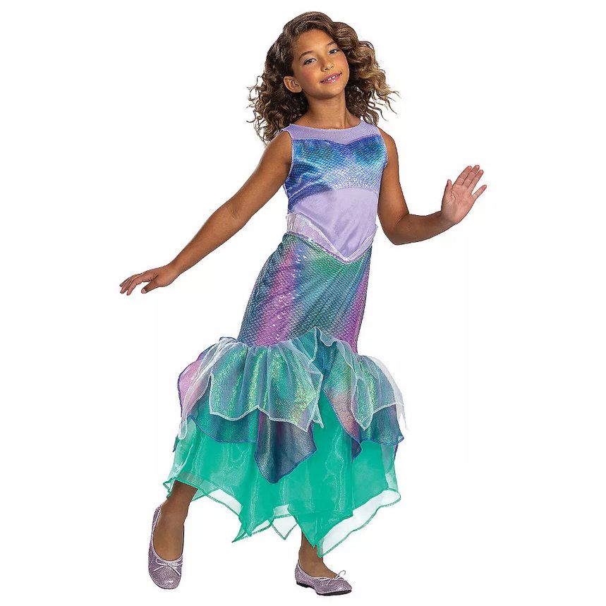 Girls' The Little Mermaid Deluxe Ariel Dress Costume, Size: 3T-4T