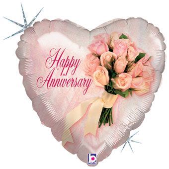 Happy Anniversary Balloon – Holographic (18")