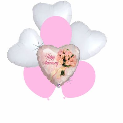 7 pcs Happy Anniversary balloon bouqet