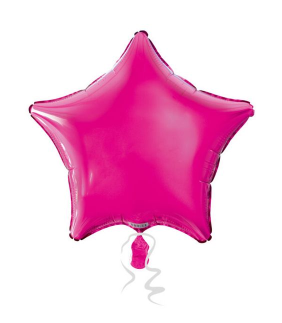 Foil Star Balloon – 18", Color: Hot-pink