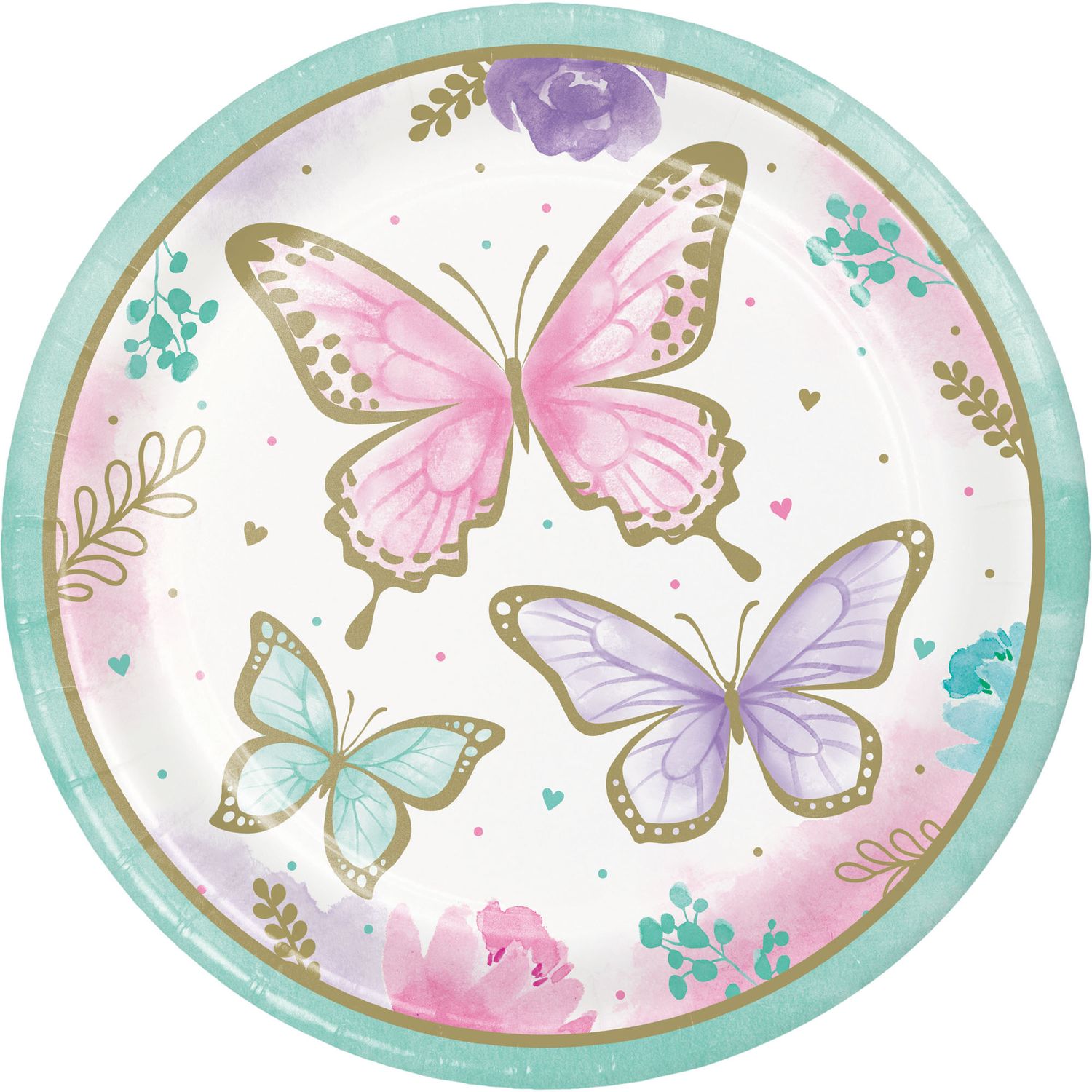 Butterfly Shimmer Dinner Plates – 8ct, 8¾"