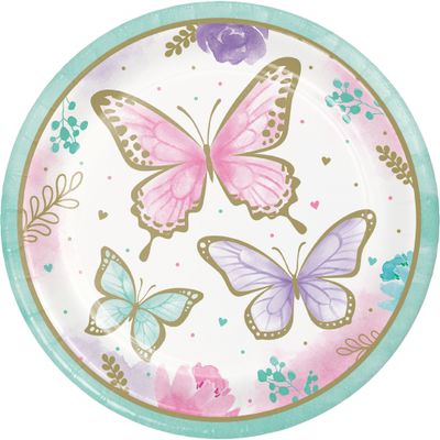 Butterfly Shimmer Dinner Plates – 8ct, 8¾"