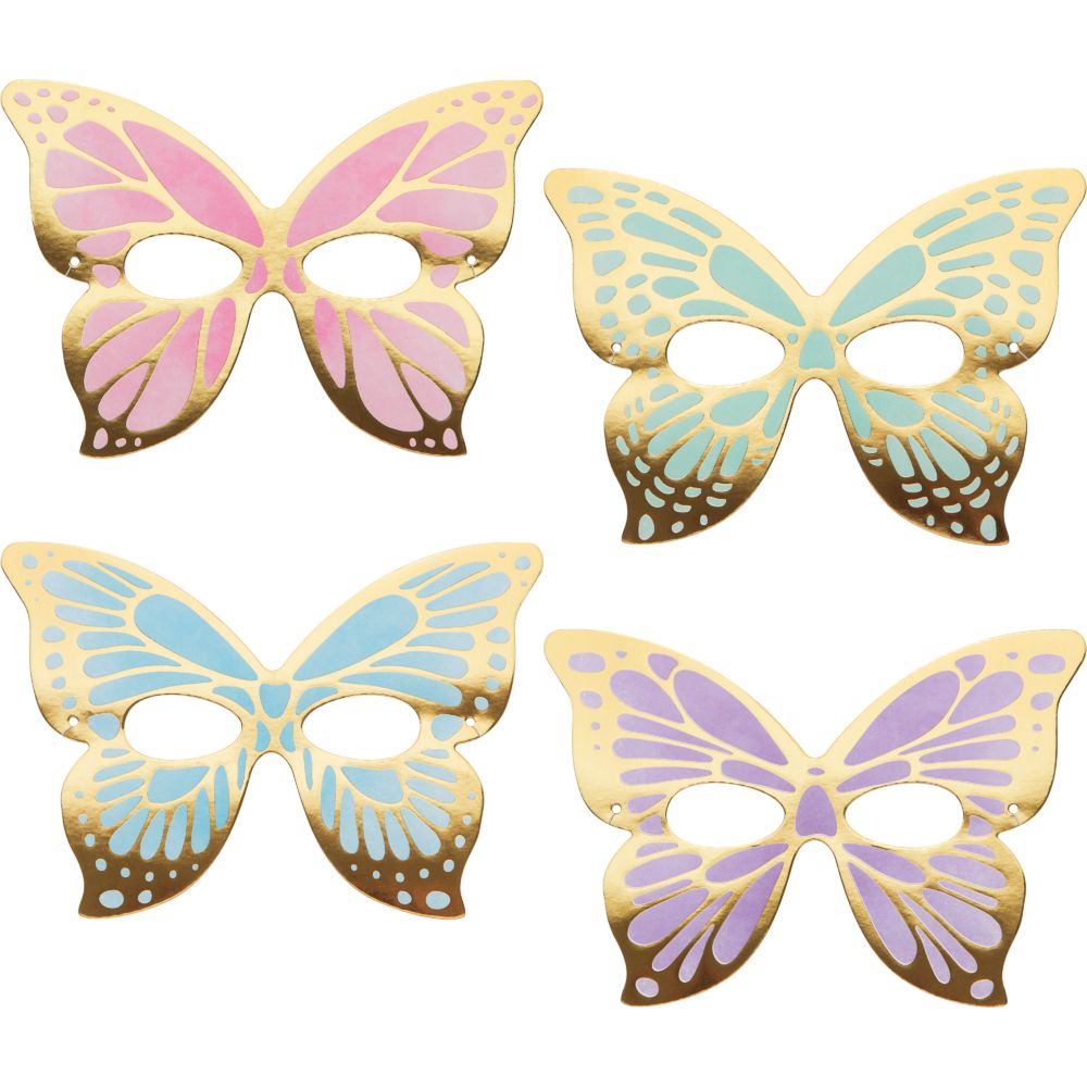 Butterfly Shimmer Paper Masks – 8ct