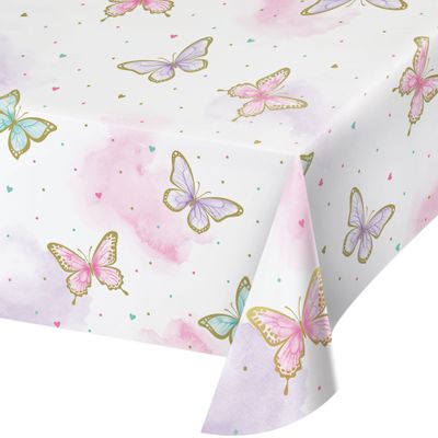 Butterfly Shimmer Paper Tablecover – 54" x 102"