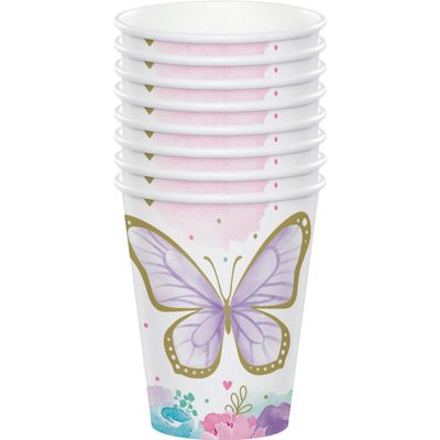 Butterfly Shimmer Cups – 9 oz, 8ct