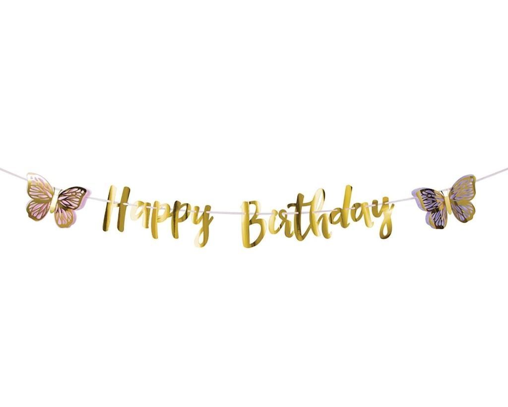 Butterfly Shimmer Birthday Banner – 8.3" x 7 ft