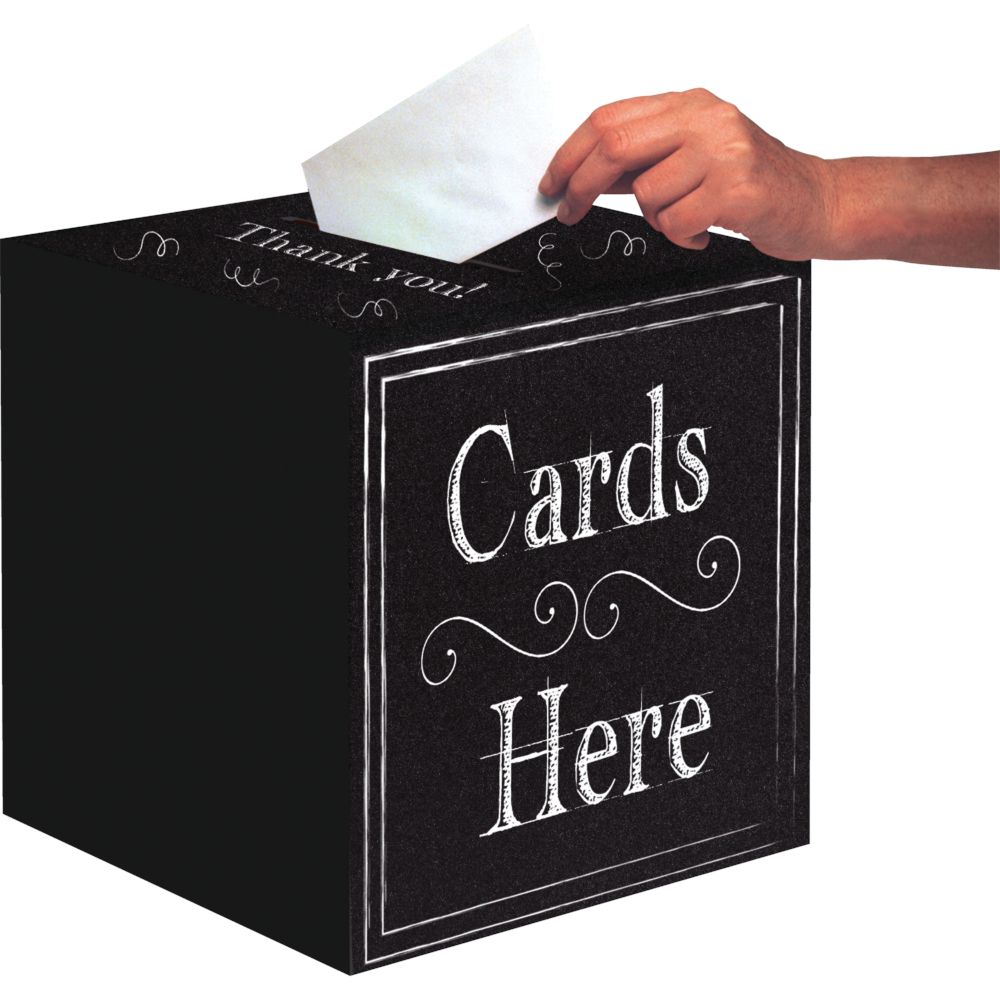 Plain Black Chalkboard Card Box – 12" x 12" x 12"