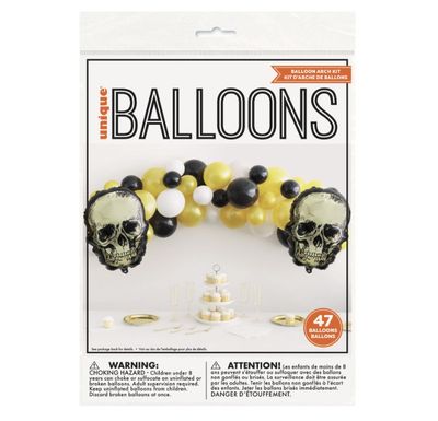Gold Skull Foil &amp; Latex Balloon Arch Kit – 47pc