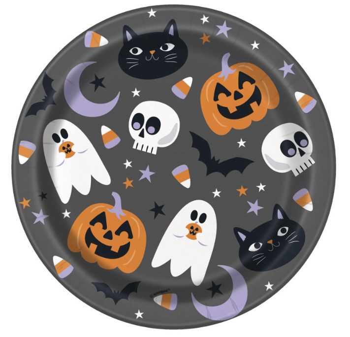 Halloween Night Round Dessert Plates 7" – 8ct