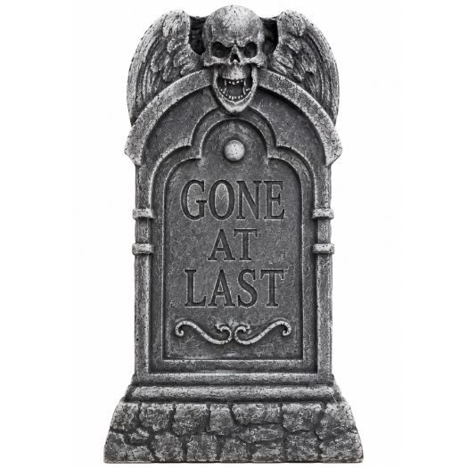 Halloween “Gone at Last” Hard Styrofoam Tombstone – 22" x 13" Yard Decoration