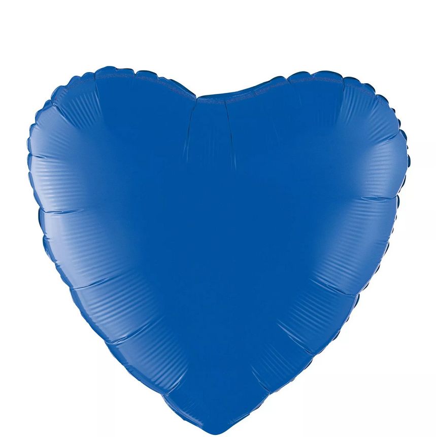 Heart Foil Balloon – 17", Color: Royal blue